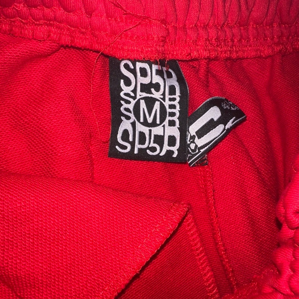 Bright Red Sweatpants with Elastic Waistband and Relaxed Fit - Picture 5 of 5